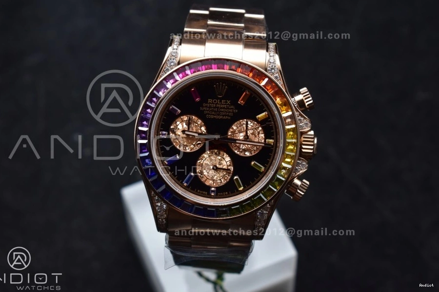 RG Edition Rainbow Black Bracelet ZF Daytona on Dial SH4130 Diamonds 116595RBOW 1:1 Best 0205